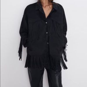 Zara | Black Fringe Jacket